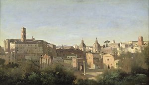 El Foro visto desde los Jardines Farnese, Roma de Jean Baptiste Camille Corot