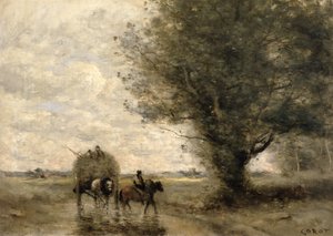 El carro de heno, c. 1860 de Jean Baptiste Camille Corot