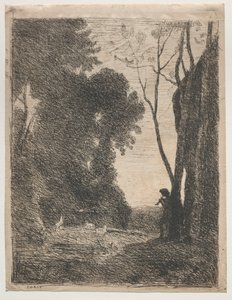 El pequeño pastor, 1855 de Jean Baptiste Camille Corot