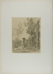El encuentro en el bosque de Jean Baptiste Camille Corot