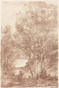 El retiro de los filósofos de Jean Baptiste Camille Corot