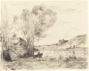 El jinete en los juncos de Jean Baptiste Camille Corot