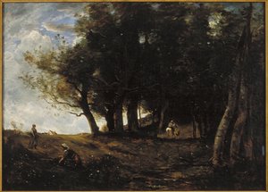 Los Recolectores de Leña de Jean Baptiste Camille Corot