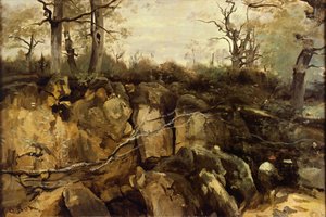 El borde del bosque de Fontainebleau, de Jean-Baptiste-Camille Corot (1796-1875). de Jean Baptiste Camille Corot