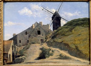 El molino de la galette en Montmartre. Pintura de Camille Corot (1796-1875)