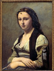 La mujer con la perla de Jean Baptiste Camille Corot