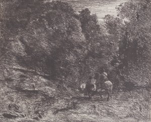 Dos Viajeros en un Bosque de Jean Baptiste Camille Corot