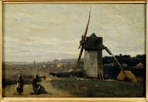 Un moulin a vent. Etretat - Un molino de viento. Etretat ... de Jean Baptiste Camille Corot