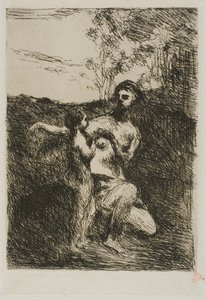 Venus cortando las alas de Cupido, primer plato de Jean Baptiste Camille Corot
