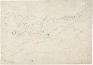 Vista de Marino recto, 1827 de Jean Baptiste Camille Corot
