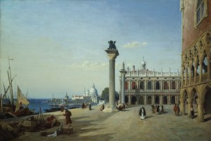 Vista de Venecia: La Piazzetta vista desde la Riva degli Schiavoni de Jean Baptiste Camille Corot