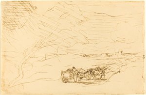 Carro yendo a la ciudad (Le Charriot allant a la ville) de Jean Baptiste Camille Corot