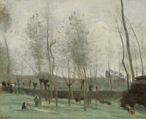 Lavanderas en un bosque de sauces de Jean Baptiste Camille Corot