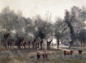 Mujeres en un Campo de Sauces, 1860-65