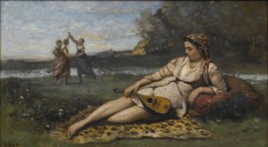 Jóvenes mujeres de Esparta, 1868-1870 de Jean Baptiste Camille Corot