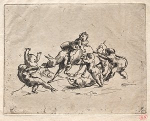 Bacanal con niños y burro de Jean Baptiste Carpeaux