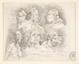 Croquis de Grotesques (Sketches of Grotesque Heads) de Jean Baptiste Carpeaux