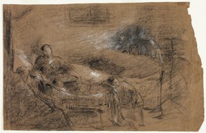Escena del lecho de muerte de Jean Baptiste Carpeaux