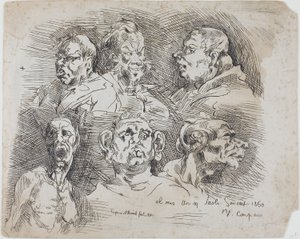 Estudios de cabezas de Jean Baptiste Carpeaux