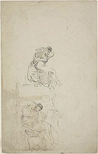 Dos parejas abrazadas sentadas de Jean Baptiste Carpeaux