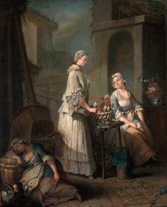 Una vendedora de flores de Jean Baptiste Charpentier the Elder