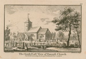 La vista sureste de la iglesia de St Pancras, Londres