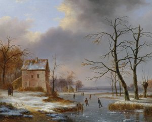 Patinando en un Río Congelado de Jean Baptiste Coene