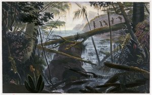 Indios cruzando el río Parahiba de Jean Baptiste Debret