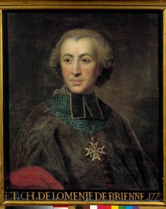 Retrato de Etienne Charles de Lomenie de Brienne (1727 - 1794) jefe del consejo de finanzas. Pintura de Jean Baptiste Despax (1710 - 1794) de Jean Baptiste Despax