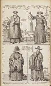 Retratos de Ferdinand Verbiest, Adam Schall, Candida Xu y Xu Guangqi De una descripción de la e de Jean Baptiste Du Halde