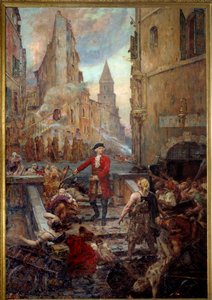 El caballero Roze en la Montée des Aroules en Marsella. Nicola Roze (1675-1733) libera el distrito de Armoules en Marsella de los cadáveres de los apestados durante la gran plaga de 1720 de Jean Baptiste Duffaud
