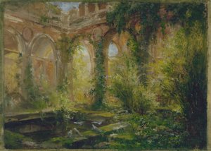 Ruinas de la Cour des Comptes: la salle des fêtes, hacia 1875 (óleo) de Jean Baptiste Edmond Allouard