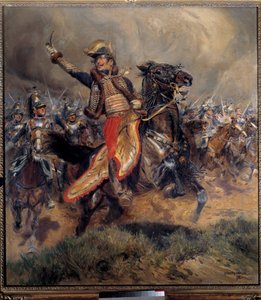 Guerra Napoleónica: "El último puesto del General Antoine Charles Conde de Lasalle (1775-1809), muerto en Wagram el 6 de julio