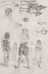Hoja de bocetos, 1868 de Jean Baptiste Edouard Detaille
