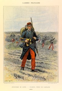 Tipos y uniformes del ejército francés del Capitán Jules Richard, ilustrados por Edouard Detaille: Infantería de línea; Corneta en uniforme de campaña en 1885 de Jean Baptiste Edouard Detaille