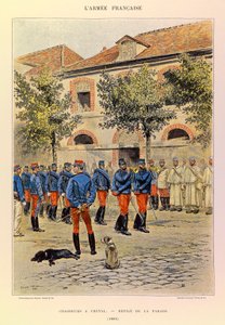 Tipos y uniformes del ejército francés del Capitán Jules Richard, ilustrado por Edouard Detaille: Cazadores a caballo; Desfile de la parada en 1886 de Jean Baptiste Edouard Detaille
