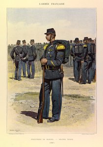 Tipos y uniformes del Ejército Francés del Capitán Jules Richard, ilustrado por Edouard Detaille (1887): Infantería de Marina en Gran Gala, Colección Privada