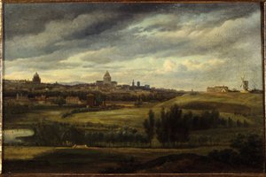 Vista de París, tomada desde las alturas de Gentilly, en 1815 (pintura) de Jean Baptiste Gabriel Langlace