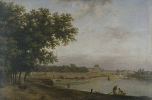 Las Tullerías y el Puente Real, vistos desde el Cours-la-Reine, en 1783 (óleo sobre lienzo) de Jean Baptiste Genillion