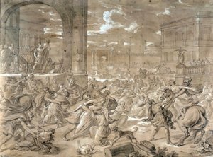 Rapto de las Sabinas (óleo sobre lienzo) de Jean Baptiste Giry