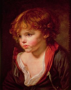 Un chico de pelo rubio con la camisa abierta de Jean Baptiste Greuze