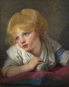 Un niño con una manzana, segunda mitad del siglo XVIII de Jean Baptiste Greuze