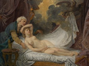 Egina visitada por Júpiter, ca. 1767-69 de Jean Baptiste Greuze