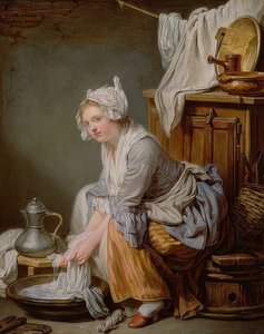 La lavandera (La Blanchisseuse) de Jean Baptiste Greuze