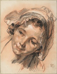 Cabeza de chica sonriente de Jean Baptiste Greuze