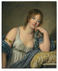 Retrato de Jeanne Philiberte Ledoux (1767-1840), medio cuerpo de Jean Baptiste Greuze