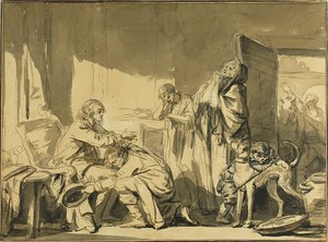 La bendición paterna o la partida de Basile de Jean Baptiste Greuze