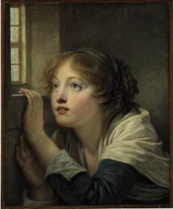 Joven junto a una ventana de Jean Baptiste Greuze
