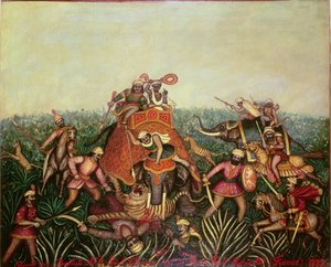 Caza del tigre, 1892 de Jean Baptiste Guiraud