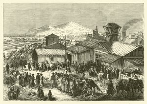 Puesto comercial ruso en Kashgar (grabado) de Jean Baptiste Henri Durand Brager